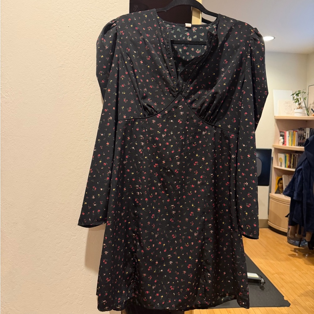 Floral Black Dress